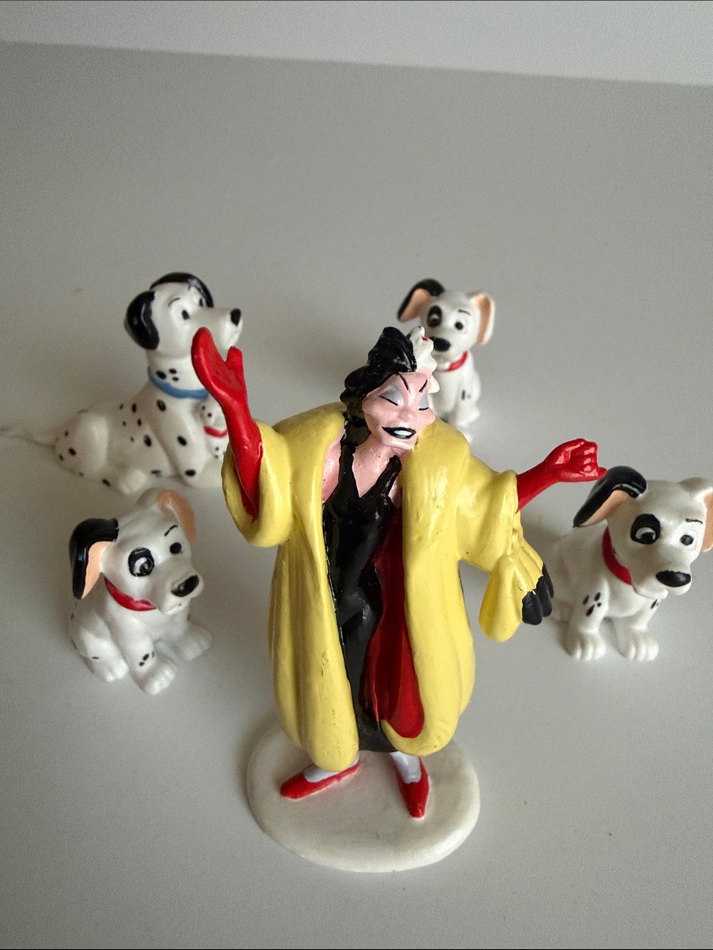 Dalmatian Dog PVC Rubber Set - White and Black Decorative Collectibles
